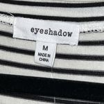 Eyeshadow  medium womens black and white striped top twist front long sleeve NWT Photo 1