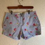 Old Navy  Womens Blue Stripe Floral Print Everyday Chino Shorts Size 30 Photo 4