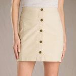 Toad & Co Mindy organic cotton corduroy button front mini skirt 8 Tan Photo 3