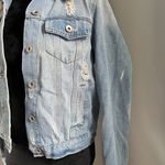 Ci Sono  Denim Jacket, Removable Hood, Distressed, Size Large, Style DJK161 Photo 7
