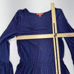 Modcloth  Dress Womens XS Blue Long Sleeve Ruffle Hem Bell Sleeve Stretch Boho‎ Photo 5