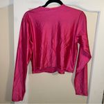 SKIMS NWT  Neon Pink Shine Jersey Size 3X Long Sleeve Crop Top Photo 2