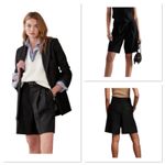 Banana Republic Lido Italian Wool Bermuda Short 2 Black Pleated #580404-01 New Photo 1