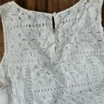 Loft Ann Taylor  White Eyelet Sleeveless Dress Summer‎ Casual Cute Photo 4