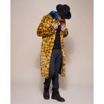 NWT SpiritHoods Unisex Yellow Cheetah Calf Length Faux Fur Coat S $249 Photo 11