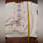 Alfred Dunner  Sweater Women M Short Sleeve Spring Summer Pink Floral Embroidery Photo 3