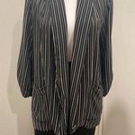 Xhilaration  Black & White Vertical Stripes Pinstriped Lightweight Blazer - XS Photo 0