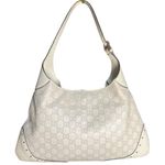  Guccissima White Leather Punch Hobo Bag with Horsebit Interior Photo 1