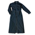 Pistola  Amira Denim Midi Dress Vioght Black High Slit Long Sleeve Size Small NWT Photo 1