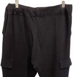 ZARA  Womens Knit Drawstring Waistband Cargo Jogger Pants Lounge Black Large‎ Photo 3