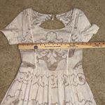 Plenty by Tracy Reese Lace Fit & Flare Dress Cutout Back Short Sleeve Tan Size 8 Photo 8