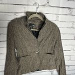 H&M Brown Tailored Cropped Blazer Suit Jacket SZ S Preppy Chic Luxury Formal Y2K Photo 4