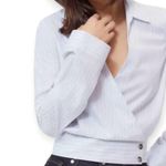 BLDWN Baldwin | Medium | Isla Wrap Top Skylight Optic White Stripe Blouse Shirt Photo 1