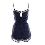Hollister  Navy Lace Babydoll Romper Y2K Juniors Large Lined Floral Cottagecore Photo 1