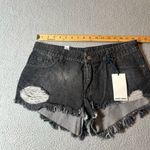 Lovely Denim Shorts Womens 34 Black Jose‎ Denim Cut Off Distressed Short NEW Photo 5