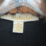 Mainbocher Black Trench Coat with Faux Fur Collar 100% Wool Size M Photo 1