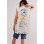 We The Free Free People  Moon Flower Top Small Seed‎ Print Button Down Oversized Photo 11