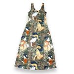 Vintage The Attic Neutral Brown Y2K Japan Art Print Midi Dress Photo 1