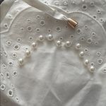 Steve Madden  Imitation-Pearl-Trim Eyelet Cotton Collar White OSFM NWT Photo 3