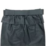 ZARA  Black Faux Leather Peplum Ruffle Mini Skirt Jewel Buckle Belt Size Small Photo 10