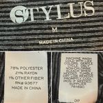 Stylus Comfy Stripe Short Sleeve Asymmetrical Tshirt Black White M Size M Photo 5