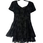 Vintage Amanda Taylor Women's 10 Chiffon Floral Burnout‎ Dress Gothic Goth Alt Black Photo 0