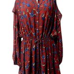 Free People Flower Fields Mini Dress Burgundy Ballon Sleeves Ruffles Boho Small Photo 1