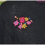 Vintage Portraits by Northern Isles Black Floral Hand Knitted Sweater Size L Size L Photo 4
