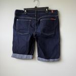 7 For All Mankind  Womens Denim Bermuda Shorts Dark Wash‎ Size 32 Photo 2