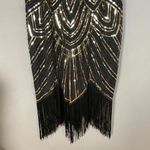 Fundaisy Flapper Dress NYE Beads Sequins Fringe Sz 2XL Great Gatsby 1920s Party Black Photo 4