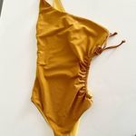 One Piece Jade swim swimsuit asymmetrical mustard yellow XS new Photo 0