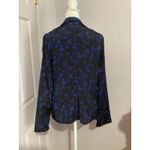 Derek Lam 10 Crosby  Lightweight Silk Black And Blue Floral Blazer Photo 2