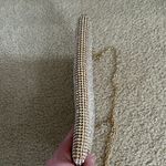 Rectangular Clear Rhinestone Crossbody Evening Bag Gold Photo 5