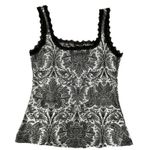 Gothic Tank Top Black & Gray Damask Lace Trim Elegant Whimsigoth Witchy Grunge Photo 1