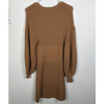 STAUD NEW  Women's Small Marylebone Long Sleeve Sweater Mini Dress Camel Brown Photo 8