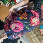 Anthropologie  black floral print midi dress Photo 85