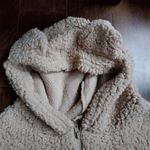 Amazon Teddy bear sherpa hooded romper short jumpsuit in beige size xl new Photo 6