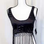 Blacklist Velvet Fringe black crop top. Size S.  Photo 0