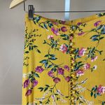 Melle Fashion Size Small Boho Floral Mustard Yellow Floral Slit Skirt High Waist Photo 7