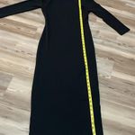 ZARA  knit midi dress Front cutouts Long sleeved Black Size S NWT Stretchy Sleek Photo 6