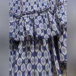 MISA Los Angeles Nahla Blue White Ruffled Mini Skirt Tiered Smocked Waist M Photo 8