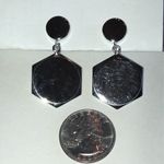 Sperry  Brand Vintage Silver Tone Hexagon Retro Boho Drop Earrings Photo 1