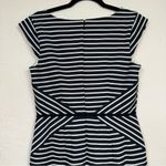 Ann Taylor Navy Blue White Striped Sheath Dress Womens 6 Cap Sleeve Preppy Mini Photo 8