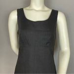 Vintage Sheath Dress Linen Cotton Black Summer Sleeveless Empire Waist Women Photo 3