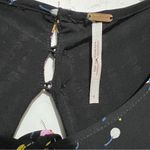 Free People $128  BLACK PRINTED LONG SLEEVE CORYN MINI DRESS Sz 4  :W07: Photo 9