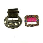 Gold belt buckle with colorful CZ Photo 5