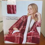 Charter Club ๐บ Cozy Plush Wrap 50 x 70 Garnet Plaid Throw ๐บ Photo 4