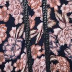 Hinge Navy Blue & Pink Floral Short Sleeve Cutout Lace Detail Top XXL Photo 8