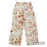 COS  Leisurewear White With Orange Abstract Print Elastic Waistband Pants Size 4 Photo 0