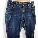 COOGI High rise waist Straight Leg Embroidered Pocket Dark Wash Jeans Size 16 Photo 7